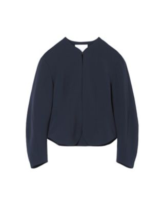 ＜Mame Kurogouchi (Women)＞Ｔｒｉａｃｅｔａｔｅ　Ｐｏｌｙｅｓｔｅｒ　Ｃｏｌｌａｒｌｅｓｓ　Ｊａｃｋｅｔ