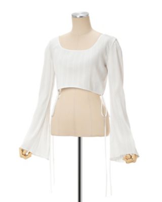 Random Ribbed Cotton Cropped Top