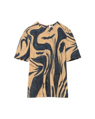 新入荷 Kurogouchi Mame シャツ/ブラウス(七分/長袖) top Jersey Print 