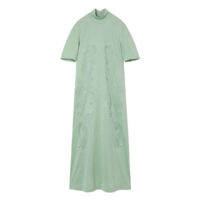 ＜三越伊勢丹/公式＞ Mame Kurogouchi (Women)/マメ クロゴウチ Floral Embossed Cotton Jersey A-Line Dress MINTGREEN ワンピース・ドレス【三越伊勢丹/公式】
