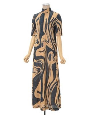 Ｍａｒｂｌｅ Ｐｒｉｎｔ Ｊｅｒｓｅｙ Ｈｉｇｈ Ｎｅｃｋ Ｄｒｅｓｓ