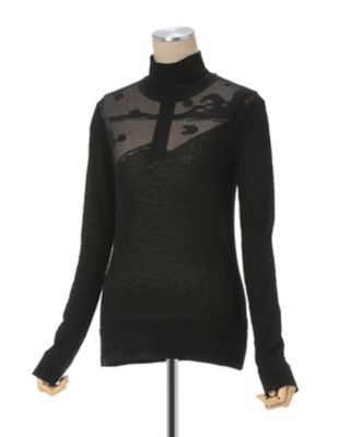 Ｌａｎｄｓｃａｐｅ　Ｇｒａｐｈｉｃ　Ｓｈｅｅｒ　Ｋｎｉｔｔｅｄ　Ｈｉｇｈ　Ｎｅｃｋ　Ｔｏｐ