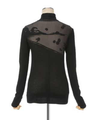 Ｌａｎｄｓｃａｐｅ　Ｇｒａｐｈｉｃ　Ｓｈｅｅｒ　Ｋｎｉｔｔｅｄ　Ｈｉｇｈ　Ｎｅｃｋ　Ｔｏｐ