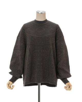 マメクロゴウチ mame kurogouchi 24SS Floral Pattern Jacquard Washed Knitted Top ジャガ mame kurogouchi(マメクロゴウチ) 24SSFloral Pattern Jacquard