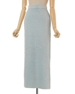 Ｆｌｏｒａｌ　Ｐａｔｔｅｒｎ　Ｊａｃｑｕａｒｄ　Ｗａｓｈｅｄ　Ｋｎｉｔｔｅｄ　Ｓｋｉｒｔ