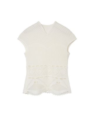 Ｃｏｔｔｏｎ Ｌａｃｅ Ｓｌｅｅｖｅｌｅｓｓ Ｋｎｉｔｔｅｄ Ｔｏｐ 