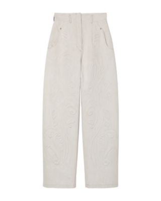 ＜Mame Kurogouchi (Women)＞Ｆｌｏｒａｌ　Ｅｍｂｏｓｓｅｄ　Ｗｉｄｅ　Ｌｅｇ　Ｊｅａｎｓ