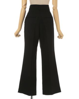 マメクロゴウチ 23AW アセテートポリエステルクロップドパンツ レディース】Triacetate Polyester Flared Trousers | Mame