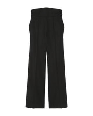 ＜三越伊勢丹/公式＞ Mame Kurogouchi (Women)/マメ クロゴウチ Back String Cotton Flare Trousers BLACK パンツ・ズボン【三越伊勢丹/公式】