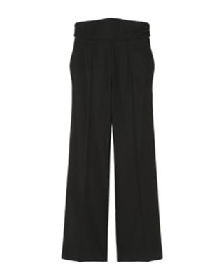 Mame Kurogouchi♡ Back String Cotton Flare Trouser Mame Kurogouchi | Back String Cotton Flare Trousers - Black