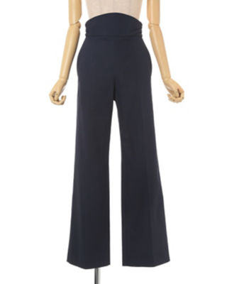 Mame Kurogouchi マメクロゴウチFlared Pants Back String Cotton Flare Trousers