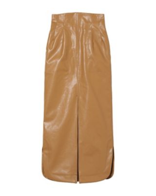 Coated Cotton Gabardine Skirt