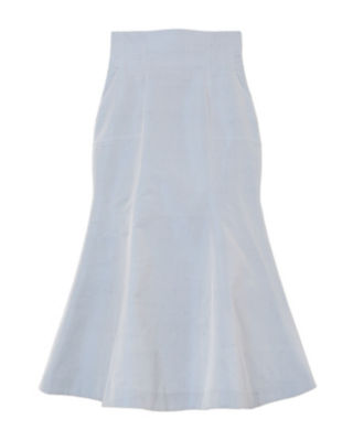＜三越伊勢丹/公式＞ Mame Kurogouchi (Women)/マメ クロゴウチ Cotton Silk Nep Mermaid Skirt BLUE ロングスカート【三越伊勢丹/公式】