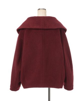 【美品】Wool/Check bal collar short コート 美品】Wool/Check bal collar short コート