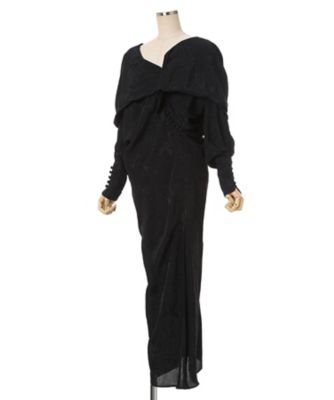 モノクロ♡薄手の羽織り♡うみ Floral Jacquard Asymmetry Drape