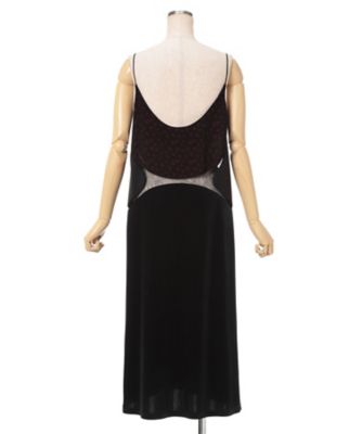 【新着/独占販売】DKNY 白x黒大花柄ハンカチ調裾ミディ夏ドレス 伊勢丹新宿店別注 Cupro Triacetate混