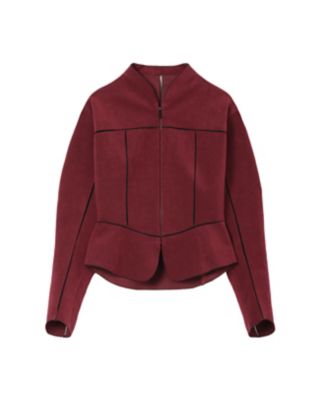 ＜Mame Kurogouchi (Women)＞【送料無料】Ｓｙｎｔｈｅｔｉｃ　Ｌｅａｔｈｅｒ　Ｆａｎｃｙ　Ｆｔｉｔｃｈ　Ｊａｃｋｅｔ　ＭＭ２５ＦＷ－ＪＫ０４５