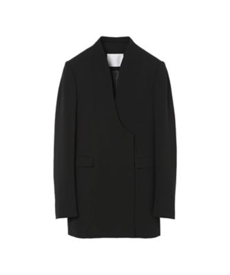 ＜Mame Kurogouchi (Women)＞【送料無料】Ａｃｅｔａｔｅ　Ｐｏｌｙｅｓｔｅｒ　Ｃｏｌｌａｒｌｅｓｓ　Ｄｏｕｂｌｅ　Ｂｒｅａｓｔｅｄ　Ｓｕｉｔ　Ｊａｃｋｅｔ