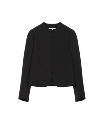 ＜Mame Kurogouchi (Women)＞【送料無料】Ａｃｅｔａｔｅ　Ｐｏｌｙｅｓｔｅｒ　Ｃｏｌｌａｒｌｅｓｓ　Ｓｈｏｒｔ　Ｊａｃｋｅｔ　ＭＭ２５ＦＷーＪＫ１１８