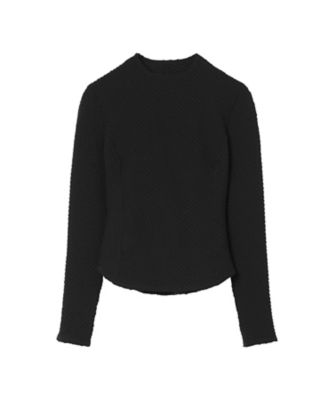 ＜Mame Kurogouchi (Women)＞【送料無料】Ｓｈｉｒｒｉｎｇ　Ｊｅｒｓｅｙ　Ｊａｃｑｕａｒｄ　Ｌｏｎｇ　Ｓｌｅｅｖｅ　Ｔｏｐ　ＭＭ２５ＦＷーＪＳ０３９