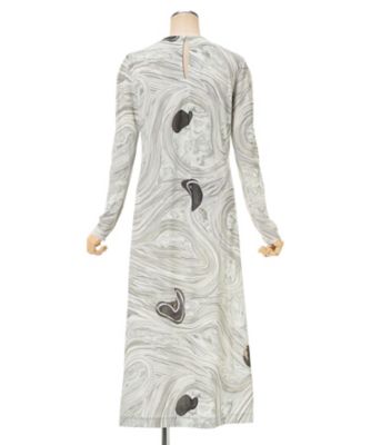 まこ Marble Print Jersey Dress MM25FWー
