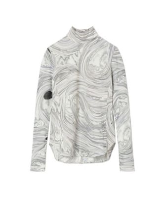 サイズ3 mame Marble Print Jersey High Neck Marble Print Jersey High Neck Top - grey - Mame Kurogouchi