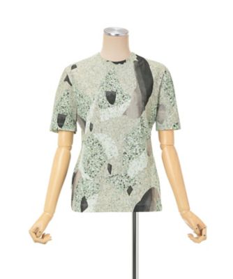 ♠【マージャーズ】✨希少品　✨美品　ウール100%　イタリア製　グリーン　M相当 Marble Print Jersey Short Sleeve