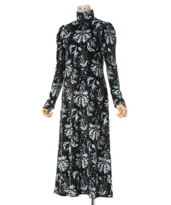 Velour Jersey High Neck Dress