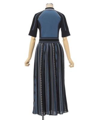 Ｇｅｏｍｅｔｒｉｃ　Ｐａｔｔｅｒｎ　Ｋｎｉｔｔｅｄ　Ｄｒｅｓｓ　ＭＭ２５ＦＷーＫＮ００８
