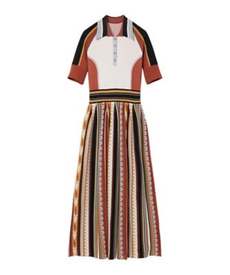 Ｇｅｏｍｅｔｒｉｃ　Ｐａｔｔｅｒｎ　Ｋｎｉｔｔｅｄ　Ｄｒｅｓｓ　ＭＭ２５ＦＷーＫＮ００８