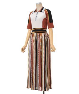 Ｇｅｏｍｅｔｒｉｃ　Ｐａｔｔｅｒｎ　Ｋｎｉｔｔｅｄ　Ｄｒｅｓｓ　ＭＭ２５ＦＷーＫＮ００８