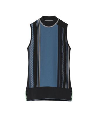 Mame Kurogouchi (Women)/マメ クロゴウチ Ｇｅｏｍｅｔｒｉｃ　Ｐａｔｔｅｒｎ　Ｋｎｉｔｔｅｄ　Ｓｌｅｅｖｅｌｅｓｓ　Ｔｏｐ　ＭＭ２５ＦＷーＫＮ００９