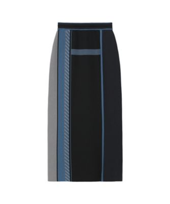 Mame Kurogouchi (Women)/マメ クロゴウチ Ｇｅｏｍｅｔｒｉｃ　Ｐａｔｔｅｒｎ　Ｋｎｉｔｔｅｄ　Ｓｋｉｒｔ　ＭＭ２５ＦＷーＫＮ０１０