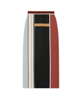 Ｇｅｏｍｅｔｒｉｃ　Ｐａｔｔｅｒｎ　Ｋｎｉｔｔｅｄ　Ｓｋｉｒｔ　ＭＭ２５ＦＷーＫＮ０１０