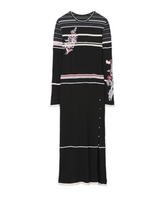 ＜Mame Kurogouchi (Women)＞【送料無料】Ｆｌｏｒａｌ　Ｍｏｔｉｆ　Ｉｎｔａｒｓｉａ　Ｋｎｉｔｔｅｄ　Ｄｒｅｓｓ　ＭＭ２５ＦＷーＫＮ０３４