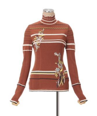 めいこページ 送料無料】Floral Motif Intarsia