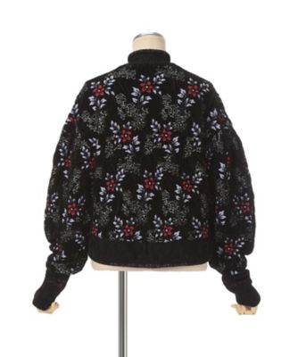Floral Motif Chenille Knited