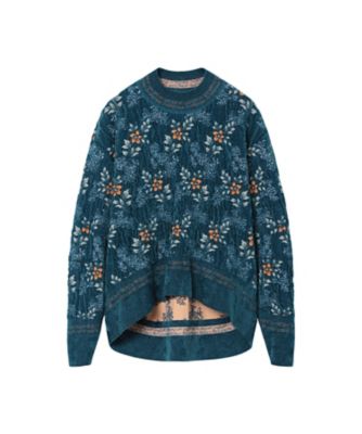 ＜Mame Kurogouchi (Women)＞【送料無料】Ｆｌｏｒａｌ　Ｍｏｔｉｆ　Ｃｈｅｎｉｌｌｅ　Ｋｎｉｔｅｄ　Ｔｏｐ　ＭＭ２５ＦＷーＫＮ０６３