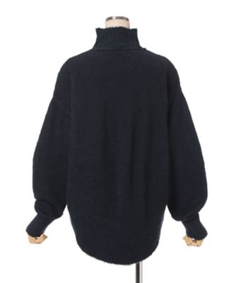 送料無料】Silk Knited High neck Top