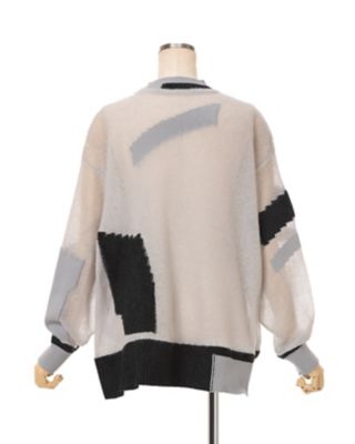 SS25新作Mame Kurogouchiマメ クロゴウチ　カーディガン★完売品 Geometric Pattern Knitted