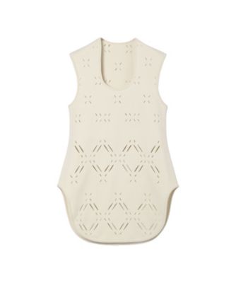 ＜Mame Kurogouchi (Women)＞【送料無料】Ｅｙｅｌｅｔ　Ｓｌｅｅｖｅｌｅｓｓ　Ｋｎｉｔｔｅｄ　Ｔｏｐ　ＭＭ２５ＦＷーＫＮ０７３