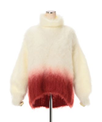 5333【極美品】マメクロゴウチ ニット モックネック　キャンディスリーブ Fur Knitted High Neck Top MM25FW