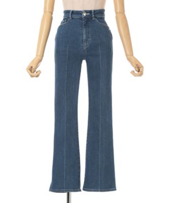 送料無料】Stretch Cropped Flare