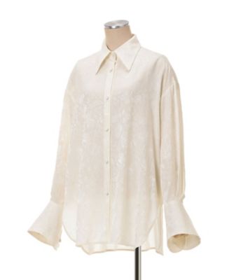 mame刺繍シャツ Floral Motif Printed Shirt 6S