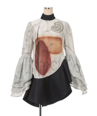 Silk Wool Marbling Tunic MM25FWー