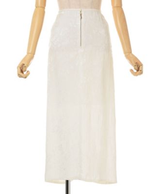 Floral Jacquard Back Drape Skirt