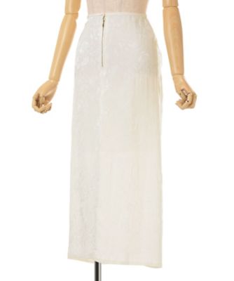 Floral Jacquard Back Drape Skirt