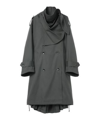 ＜Mame Kurogouchi (Women)＞Ｏｖｅｒｓｉｚｅｄ　Ｃｏｔｔｏｎ　Ｔｗｉｌｌ　Ｔｒｅｎｃｈ　Ｃｏａｔ　ＭＭ２５ＳＳーＣＯ００８