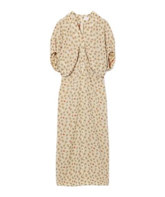 Mame Kurogouchi (Women)/マメ クロゴウチ Ｆｌｏｒａｌ　Ｊａｃｑｕａｒｄ　Ｖｏｌｕｍｅ　Ｓｌｅｅｖｅｓ　Ｄｒｅｓｓ　ＭＭ２５ＳＳーＤＲ０２０