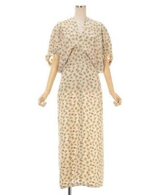 Ｆｌｏｒａｌ　Ｊａｃｑｕａｒｄ　Ｖｏｌｕｍｅ　Ｓｌｅｅｖｅｓ　Ｄｒｅｓｓ　ＭＭ２５ＳＳーＤＲ０２０